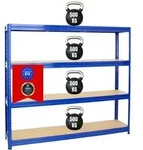 PROREGAL Schwerlastregal Dino | HxBxT 180x200x45 cm | Fachlast 500kg | Blau 