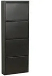 Ebuy24 Pisa Schuhschrank mit 4 Klappen/ T&uuml;ren in Metall schwarz.Fertig...