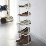 Yamazaki Schuhregal mit 5 Ablagen wei&szlig; tragbar platzsparend schmal Metall
