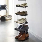 Yamazaki Schuhregal mit 5 Ablagen schwarz tragbar platzsparend schmal Metall