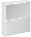 vidaXL Schuhschrank mit Spiegel 2 F&auml;cher Hochglanz-Wei&szlig; 63x17x67 cm