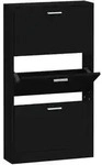 vidaXL Schuhschrank Schwarz 59x17x108 cm Holzwerkstoff