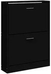 vidaXL Schuhschrank Schwarz 59x17x81 cm Holzwerkstoff