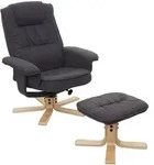 Mendler Relaxsessel M56, Fernsehsessel TV-Sessel mit Hocker, Stoff/Textil,