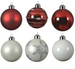 MARELIDA Christbaumkugel Weihnachtskugel Glas D: 8cm gl&auml;nzend und matt rot...
