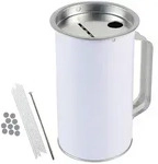 Spendendose mit Griff, HMF 45000-07, 14,5 x 8 cm, Lichtgrau