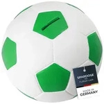 HMF Spardose mit Schloss, Fu&szlig;ball in Lederoptik 15 cm Durchmesser, Gr&uuml;n/Wei&szlig;