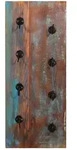 SIT M&ouml;bel Wand-Weinregal | f&uuml;r 4 Flaschen | Altholz bunt | Altmetall schwarz...