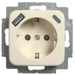 Busch-Jaeger Steckdose 1f pws UP USB IP20 ZP Schutzk