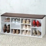 KESPER Schuhschrank m. Sitzkissen, wei&szlig;, FSC
