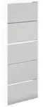 vidaXL Schuhschrank mit 5 F&auml;chern Spiegel Wei&szlig; 63&times;17&times;169,5 cm