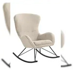 SalesFever Schaukelstuhl | Bezug Lammfelloptik | B 70 x T 94 x H 102 cm | Beige