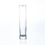 Sandra Rich Vase Glas Blumenvase R&ouml;hre schmal Glasvase -Solifleur-rund klar &Oslash;...