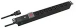 Helos 19" Steckdosenleiste PROFESSIONAL, 8-fach C13, schwarz 2,0m, mit Schalter