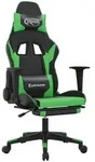 vidaXL Gaming-Stuhl mit Massage & Fu&szlig;st&uuml;tze Schwarz & Gr&uuml;n Kunstleder
