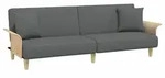 vidaXL Schlafsofa mit Armlehnen Dunkelgrau Stoff