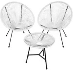 tectake 2 Gartenst&uuml;hle Santana mit Tisch Wei&szlig;