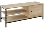 tectake TV-Regal Durban 110x40x45,5cm Industrial Holz Hell, Eiche Sonoma