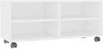 vidaXL TV-Schrank mit Rollen Wei&szlig; 90x35x35 cm Holzwerkstoff