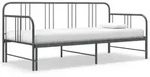 vidaXL Ausziehsofa Bettgestell Grau Metall 90x200 cm