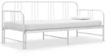 vidaXL Ausziehsofa Bettgestell Wei&szlig; Metall 90x200 cm