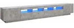 vidaXL TV-Schrank mit LED-Leuchten Betongrau 260x35x40 cm