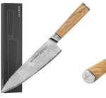 KLAMER Damast Chefmesser 20cm Olive, extra scharfes K&uuml;chenmesser, echter japanischer