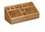 Relaxdays Schreibtischorganizer Bambus, Stiftek&ouml;cher, 10 F&auml;cher, nat&uuml;rliche
