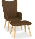 vidaXL Relaxsessel mit Hocker Braun Stoff