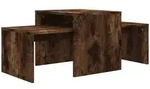 vidaXL Couchtisch-Set R&auml;uchereiche 100x48x40 cm Holzwerkstoff