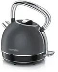 Arendo Wasserkocher mit Temperatureinstellung, 1,7 l, 2200 W, Edelstahl Retro...