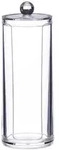 Relaxdays Wattepads Aufbewahrung 2er Set, Acryl, rund, Wattepadspender mit Deckel,