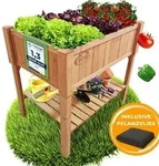 Coemo Hochbeet Holz 120 x 40 x 90 cm mit Ablageboden Fr&uuml;hbeet Pflanztrog...