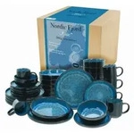CreaTable Nordic Fjord Blue Kombiservice 30-tlg Steinzeug