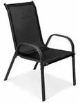 Mojawo Outdoorstuhl Gartenstuhl Stapelstuhl Metall Anthrazit Textilen schwarz