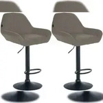 CLP 2er Set Barhocker Braga Stoff Stoff HBT: 89x51x52 cm taupe schwarz