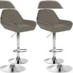 CLP 2er Set Barhocker Braga Stoff Stoff HBT: 89x51x52 cm taupe chrom