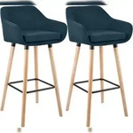 CLP 2er Set Barhocker Grant Stoff blau