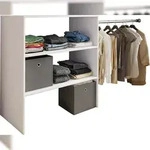 VCM Dacho1 Kleiderschrank Regal mit 1x Kleiderstange 3 Ablagen wei&szlig;.