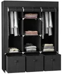 HOMCOM - Stoffschrank - 125L x 43B x 162,5H cm - schwarz