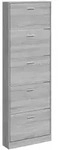 vidaXL Schuhschrank Grau Sonoma 59x17x169 cm Holzwerkstoff