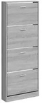 vidaXL Schuhschrank Grau Sonoma 59x17x150 cm Holzwerkstoff