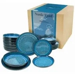 CreaTable Nordic Fjord Blue Tellerset 18-tlg Steinzeug