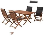 Merxx Comodoro Set 9tlg., 4 Klappsessel, 4 Auflagen, 1 Klappausziehtisch...