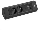 Bachmann CASIA 2 2x Steckdose 1x USB-Charger A/C (932.102) schwarz, kurz