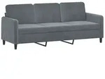 vidaXL 3-Sitzer-Sofa Dunkelgrau 180 cm Samt