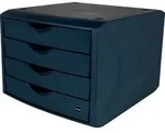 helit Schubladenbox the green chameleon, 4 Schubladen, blau, DIN A4