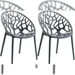 CLP 2er Set Gartenst&uuml;hle Hope Kunststoff HBT: 80x59x60 cm anthrazit