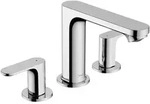 hansgrohe Rebris S 3-Loch Waschtischarmatur 110 mit Zugstangen-Ablaufgarnitur, Chrom