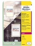 AVERY Hinterglas-Etiketten 210x148 mm VE=10 Etiketten / 10 Bogen wei&szlig;